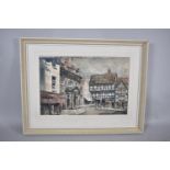 A Framed Print of the Butter Cross, Ludlow (Over Another), 56x37cm