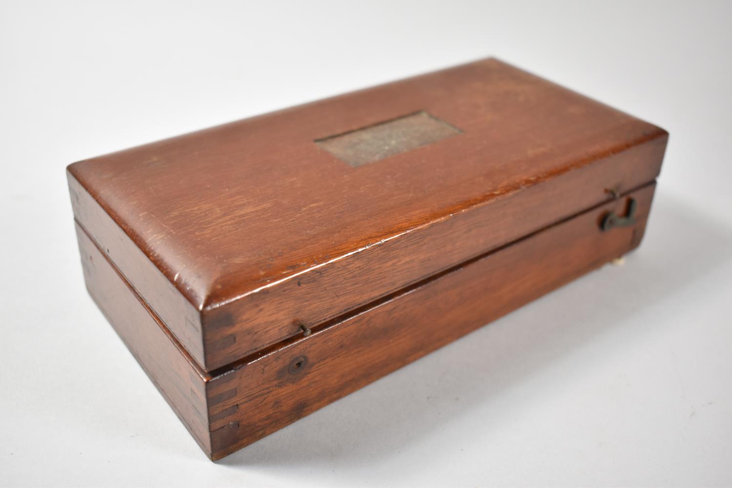 A Mahogany Cased Sikes's Hydrometer, Thermometer AF, 20cm Wide - Image 2 of 2