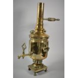 A Continental Brass Coffee Samovar, In Need of Some Attention, 50cm High