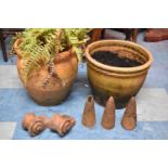 Two Terracotta Patio Plant Pots etc