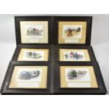 A Set of Six Oak Framed Early Motoring Cartoon Prints