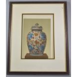 A Framed Chromolithograph, "The Keramic Art of Japan", Hizen Ware, Dated 1875