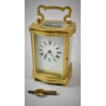 A 20th Century French Brass Carriage Clock, Movement Requires Attention and New Spring