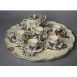 An Early 20th Century Bishop & Stonier Oriental Ivory Miako Pattern Coffee Set to Comprise Large