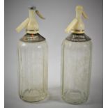 Two Vintage Soda Siphons, Schweppes and Hunts Soda Water