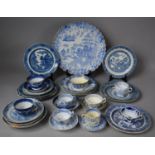 A Collection of 19th Century and Later Blue and White Transfer Printed China to Include Large