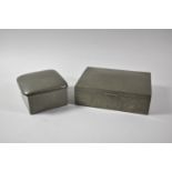 Two Pewter Mounted Wooden Cigarette Boxes