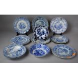 A Collection of 19th Century and Later Blue and White Plates to Comprise Rogers Athens c.1830 Plate,