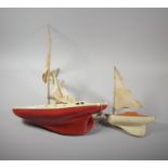 Two Vintage Pond Yachts, the Largest 40cm Long