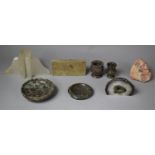 A Collection of Serpentine Marble and Other Mineral Items to Include Bowls, Book Ends, Vases etc