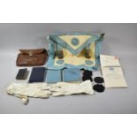 A Collection of Various Masonic Ephemera to Include Apron, Books and Booklets, Bag etc