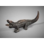 A Small Copper Patinated Metal Study of an Alligator, 5.5cm Long