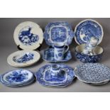 A Collection of Blue and White China to Include Five Pieces of Spode Italian to Comprise Bowl,