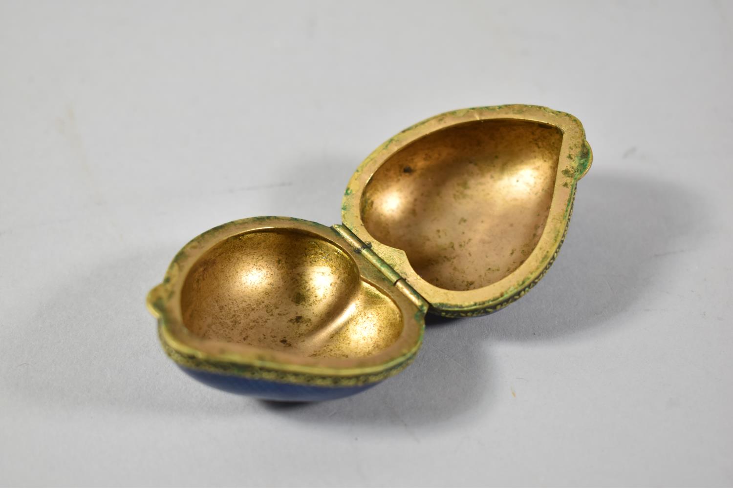A Small Blue Enamelled Gilt Metal Box in the Form of a Heart, 4.25cm high - Image 3 of 3