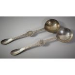 A Near Pair of Continental White Metal Double Ended Spoons, 21cm Long
