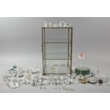 A Modern Three Tier Display Case and a Large Collection of Swarovski Crystals, Most AF