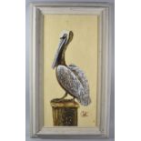 A Framed Oil on Canvas Depicting Pelican, Signed Cali, 49x39cm