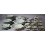 A Cerabel Porcelain Art Deco Style Dinner Service to Comprise Plates, Side Plates, Cups, Saucers,