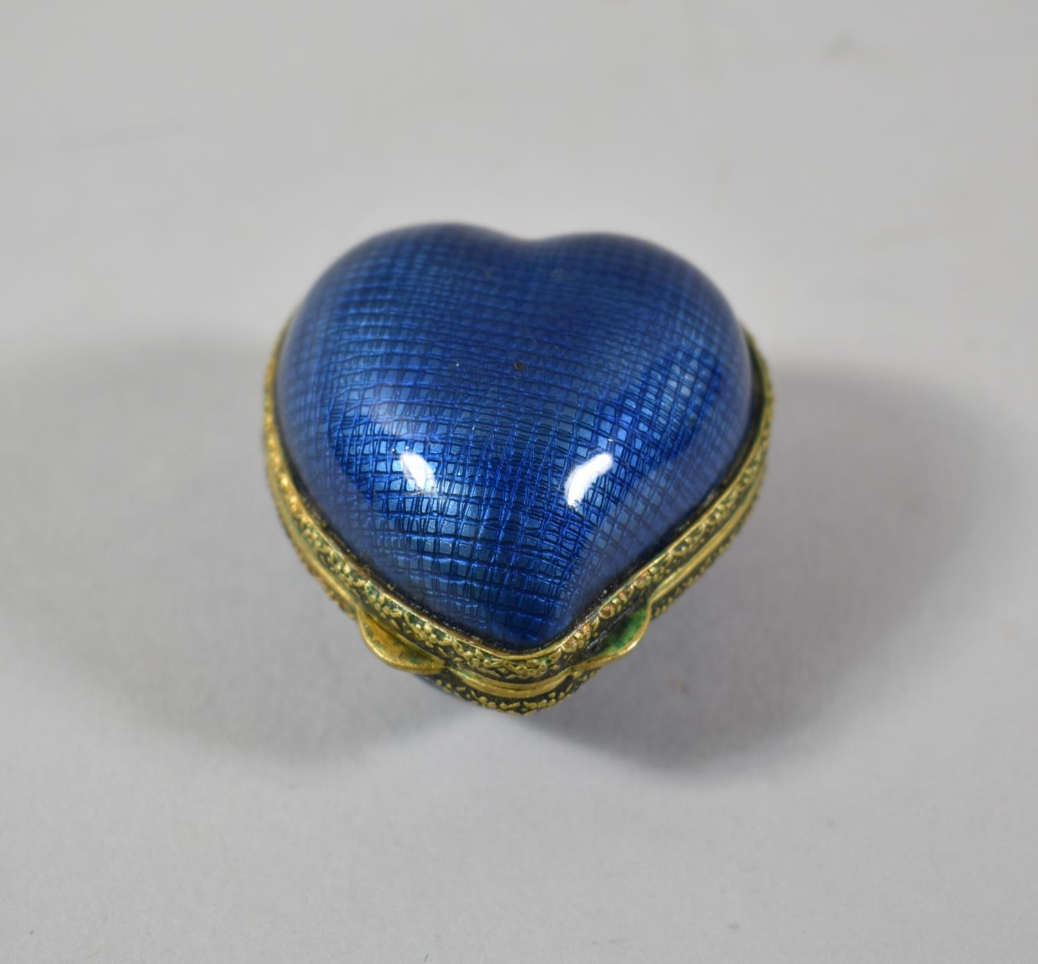 A Small Blue Enamelled Gilt Metal Box in the Form of a Heart, 4.25cm high - Image 2 of 3