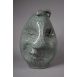 A Large Chinese Ge Ware Vase in the form of a Face, 34cm high