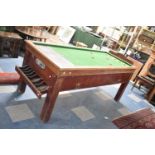A Vintage Bar Billiards Table with Coin Slot mechanism now disabled. Missing Balls, Mushrooms and
