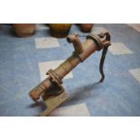 A Cast Iron Vintage Water Pump by H Mutton, 65cm high