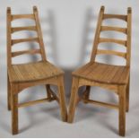 A Pair of Vintage Style Ladder Back Side Chairs