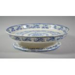 A Early 19th Century Blue and White Transfer Printed Cheese Dish, 28.5cm Diameter