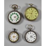 A Collection of Three Silver Pocket Watches and One Stamped DF&Co. "Fine silver", For Spares and