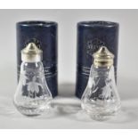 A Stuart Crystal Salt and Stuart Crystal Pepper Both in Original Cardboard Tubes