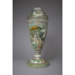 A Chinese Famille Verte Canton Two Part Vase, 36cm high