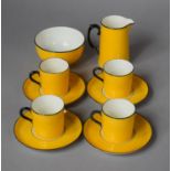An Aynsley Yellow Part Coffee Set to Comprise Four Cans, Saucers, Bowl and Milk Jug