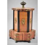 A French Kingwood Cigar Carousel of Hexagonal Form with Twist Handle Opening Six Doors Each Having