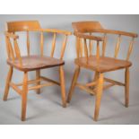 Two Spindle Backed Tub Side Chairs