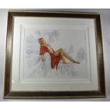 A Large Framed Limited Edition Print of Reclining Nude, 56x45cm