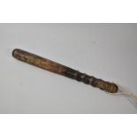 A Late 19th Century Turned Wooden Truncheon, 37.5cm Long