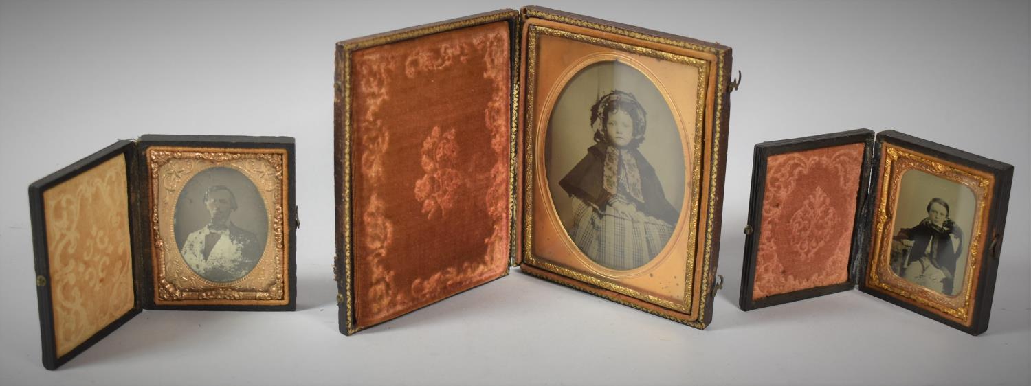 A Collection of Three Late Victorian Daguerreotype Photographic Portraits