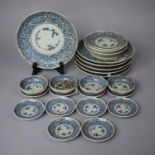 A Set of Oriental Blue and White Plates and Dishes etc