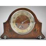 An Inlaid Art Deco Westminster Chime Mantle Clock, 31cm wide