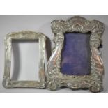 Two Silver Mounted Easel Back Photoframes, Both In Need of Attention, 24cm and 18cm high