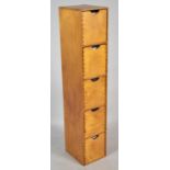 A Plywood Five Drawer Storage Rack Containing CD's, 86cm high