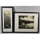 Two Framed Monochrome Photographs, Kintaikyo Bridge, Japan 1950 and Berchtesgaden 1954, 28x23.5