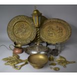 A Collection of Various Metal Wares to Include Silver Plated Serving Dish and Cover, Brass Duck