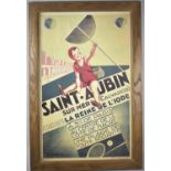 A Framed Reproduction French Railway Poster for St. Aubin Sur Mer