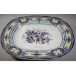 A Late Victorian Transfer Printed Draining Meat Dish, Alba Pattern, 54cm Wide