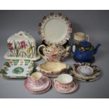 A Collection of Various 19th Century and Later Transfer Printed Ceramics to Include Iris Pattern
