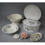 A Large Royal Doulton Lidded Oven to Table Pot Together a White and Black Portmeirion Centre Bowl,
