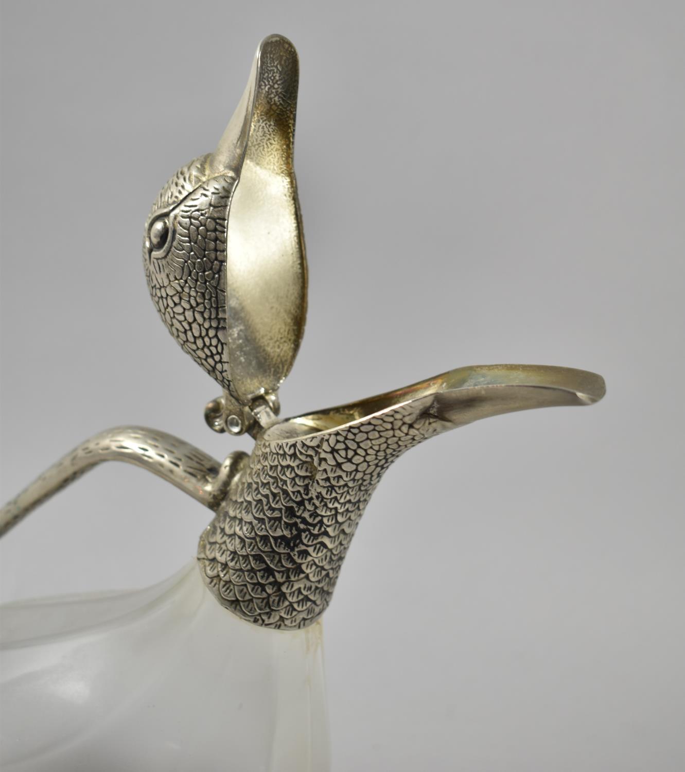 A Mid/Late 20th Century Novelty Duck Decanter in Silver Plate and Glass, 26cm high - Image 3 of 3