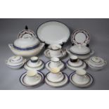A Collection of Various Blue, White and Gilt Dinner and Teawares to Comprise Large Lidded Tureen,