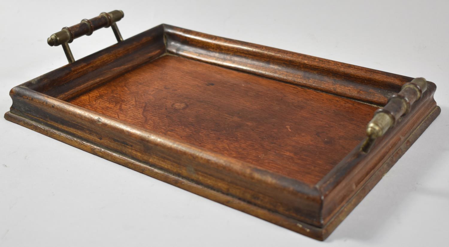 A Small Edwardian Two Handled Rectangular Drinks Tray, 31cm Wide